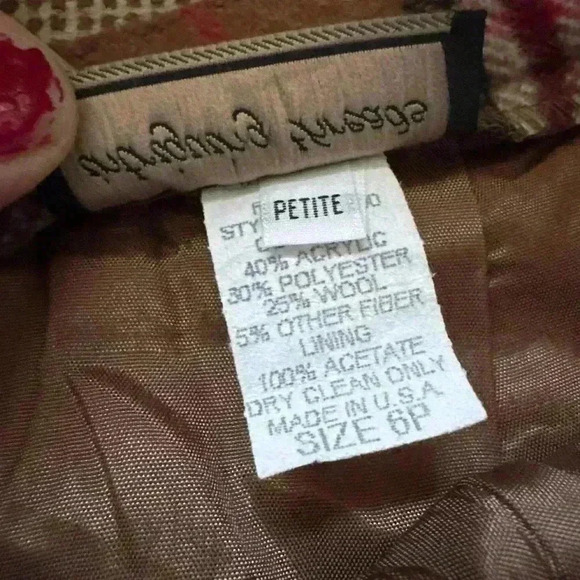 Reclaimed Vintage Brown and Red Wool Plaid Scarf Skirt Size 6P High Waist - Picture 6 of 6